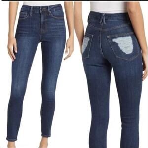 Good American NWT Good Waist High Rise Skinny Distressed Jeans Size 12 / 31